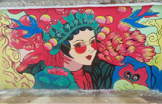 思礼墙体彩绘-网红墙