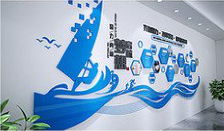 思礼海浪主题文化墙如何设计？
